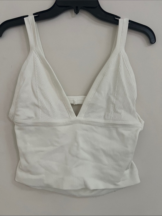 Urban Outfitters Other - Urban Outfitters White Ribbed V-Neck Bralette Tank